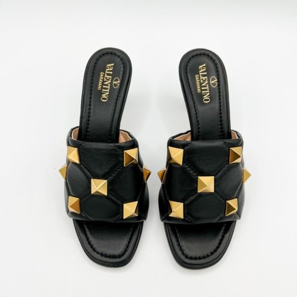 Valentino Garavani Roman Stud Sandal In Quilted NAPPA Black Leather 65 MM - Picture 6 of 15